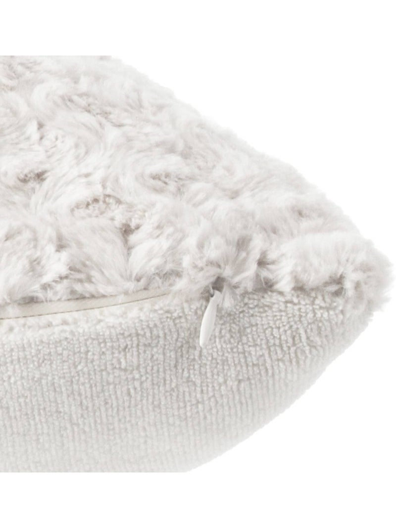 Coussin déhoussable imitation fourrure BOUCLETTE Ecru - Kiabi