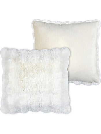 Coussin déhoussable imitation fourrure