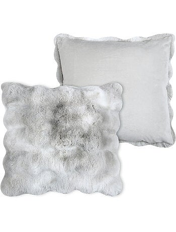 Coussin déhoussable imitation fourrure