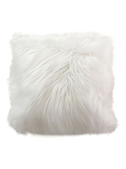 Coussin déhoussable imitation fourrure  long poil - Kiabi