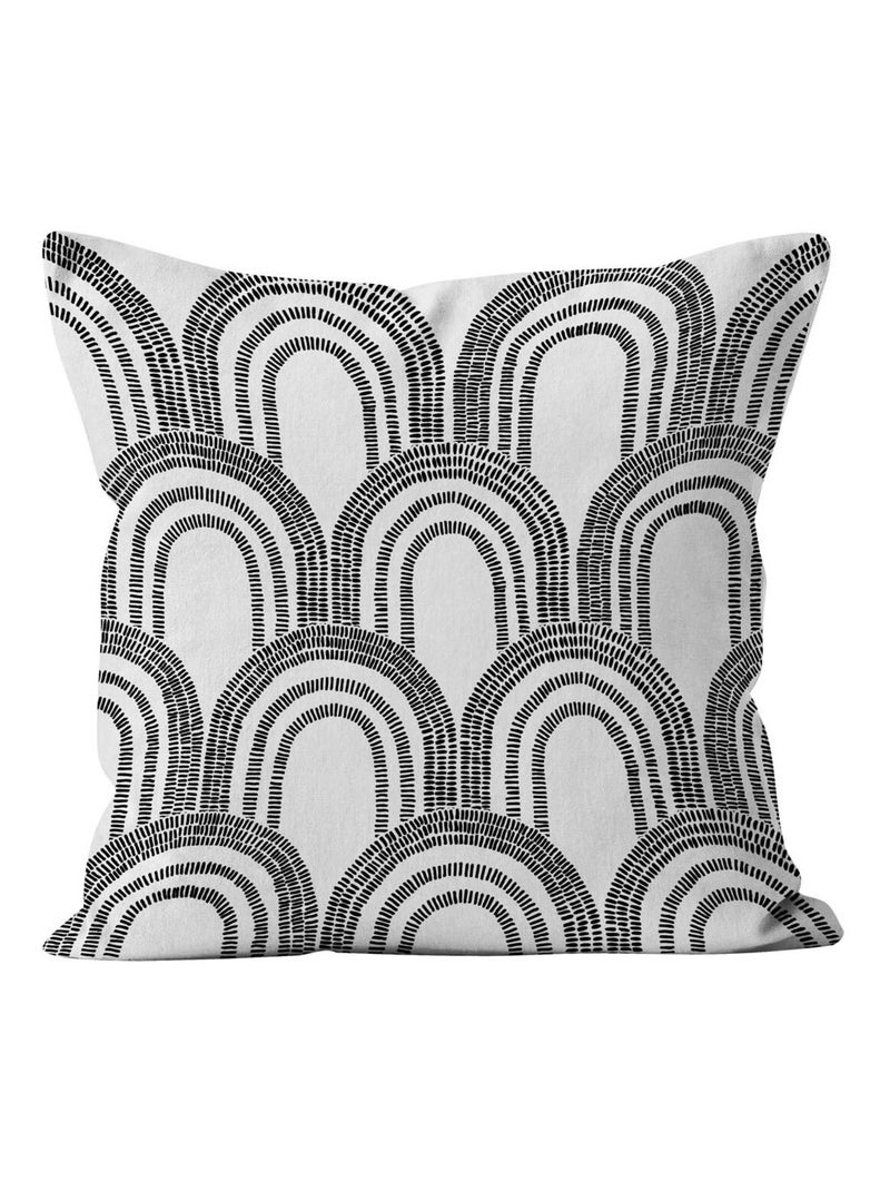 Coussin déhoussable imprimé 40x40 cm DUNE, par Soleil Ocre Noir - Kiabi