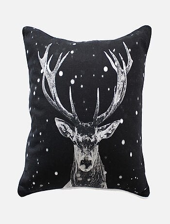 Coussin déhoussable imprimé cerf 40x40cm