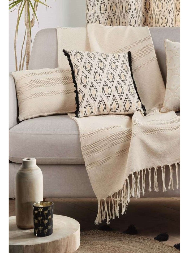 Coussin déhoussable imprimé métallisé FELL Multicolore - Kiabi