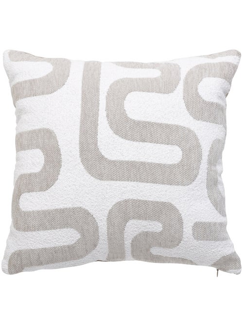 Coussin déhoussable jacquard chenille avec dos en velours - Kiabi