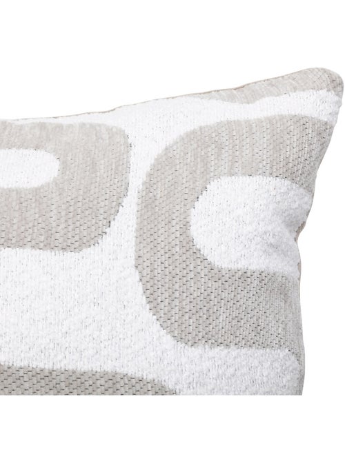 Coussin déhoussable jacquard chenille avec dos en velours - Kiabi