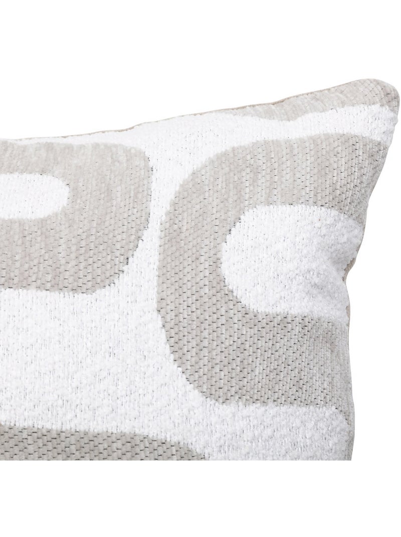 Coussin déhoussable jacquard chenille avec dos en velours Lin - Kiabi