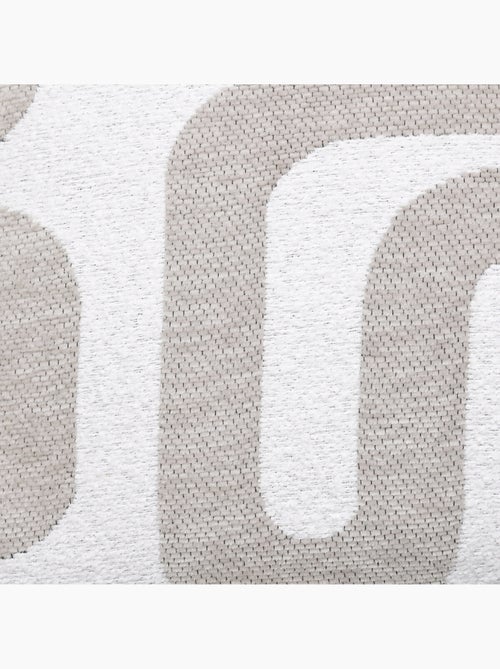 Coussin déhoussable jacquard chenille avec dos en velours - Kiabi