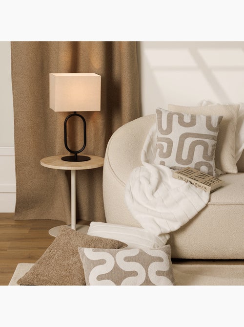 Coussin déhoussable jacquard chenille avec dos en velours - Kiabi