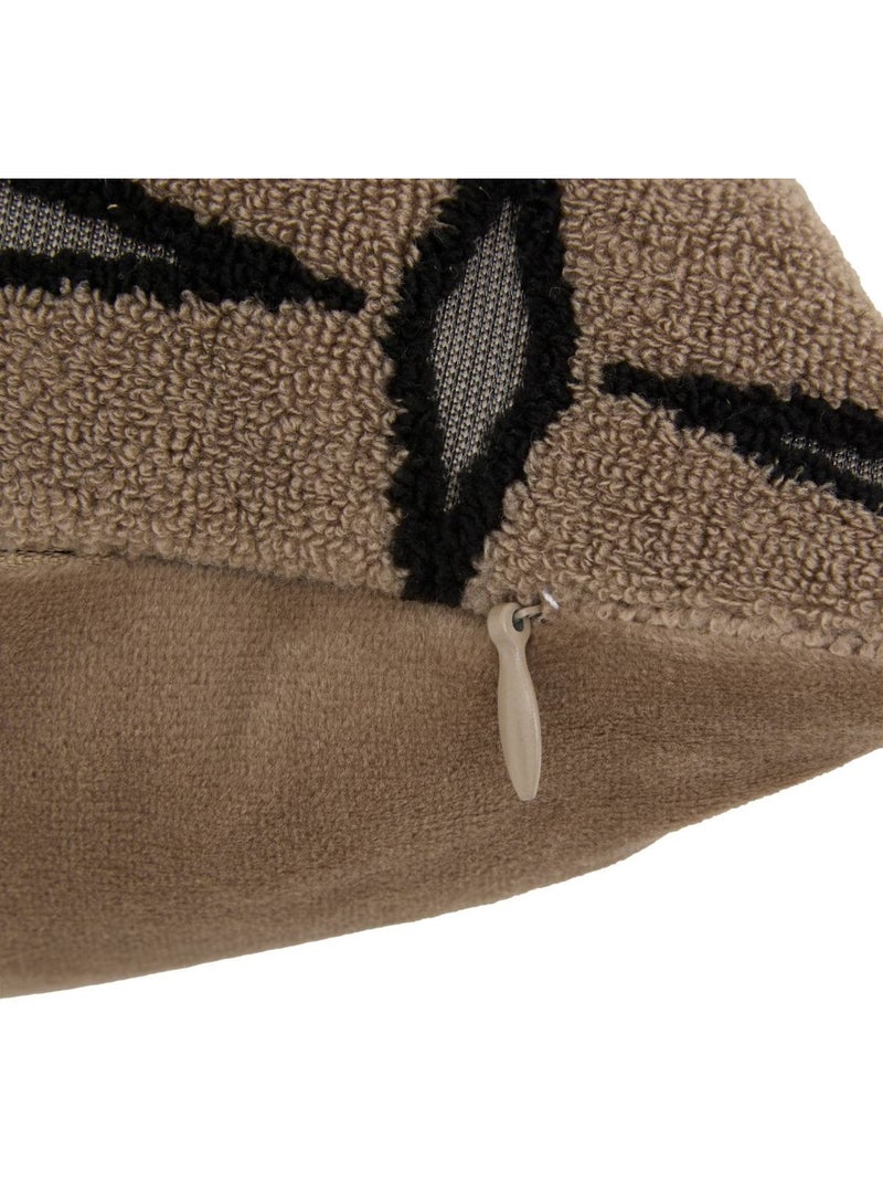 Coussin déhoussable jacquard DIAMANT Marron - Kiabi