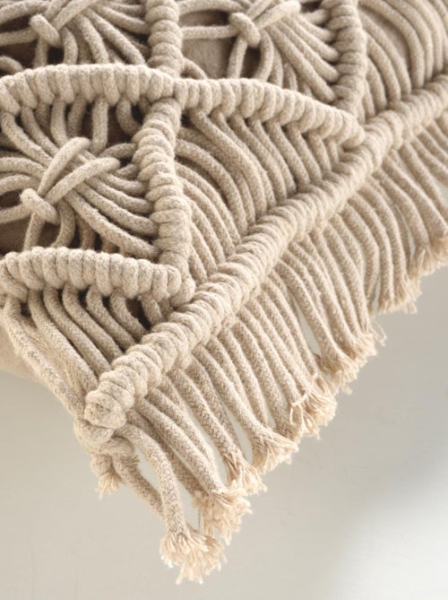 Coussin déhoussable macramé 40x40cm "Indy" - Kiabi