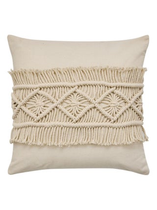 Coussin Déhoussable Macramé à franges 40 x 40 cm