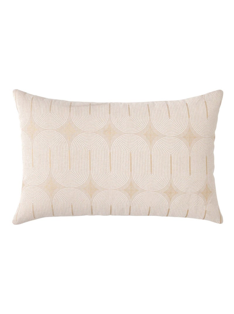 Coussin déhoussable ONDINE 40 x 60 cm – Polycoton imprimé métallisé – Coloris Blanc Blanc - Kiabi