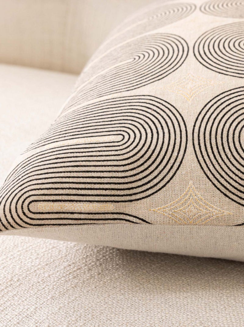 Coussin déhoussable ONDINE 40 x 60 cm – Polycoton imprimé métallisé – Coloris Noir Noir - Kiabi