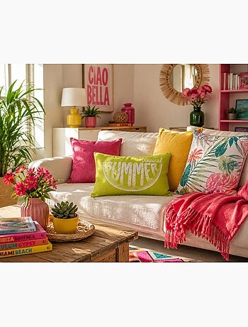 Coussin déhoussable pacifique summer anis