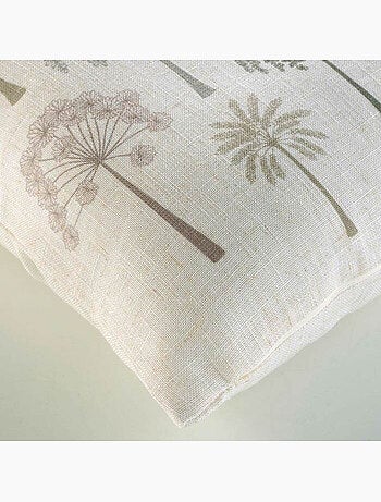 Coussin déhoussable – Polyester/Lin imprimé Palméa