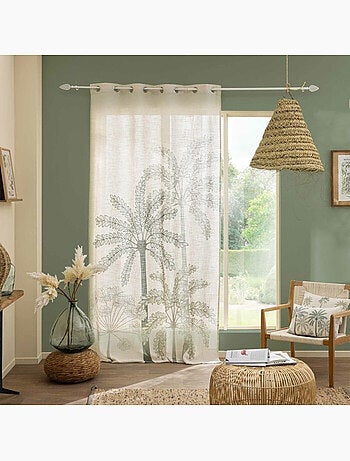 Coussin déhoussable – Polyester/Lin imprimé Palméa