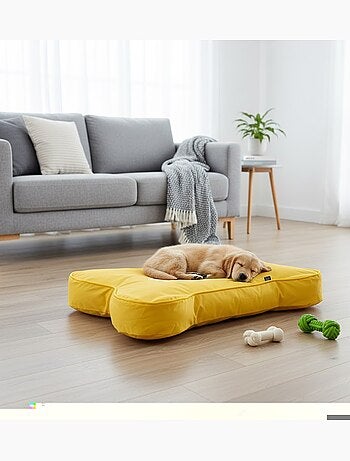 Coussin déhoussable pour chien en forme d'os