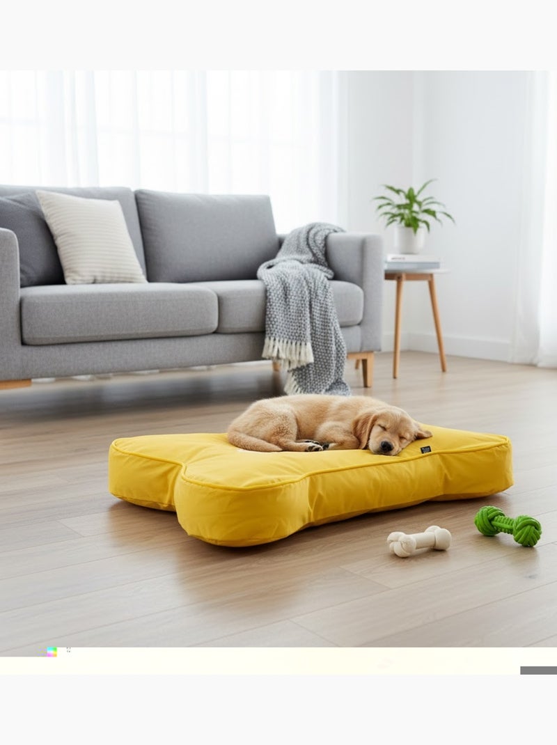 Coussin déhoussable pour chien en forme d'os Jaune - Kiabi