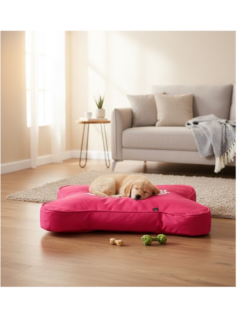 Coussin déhoussable pour chien en forme d'os Rose - Kiabi