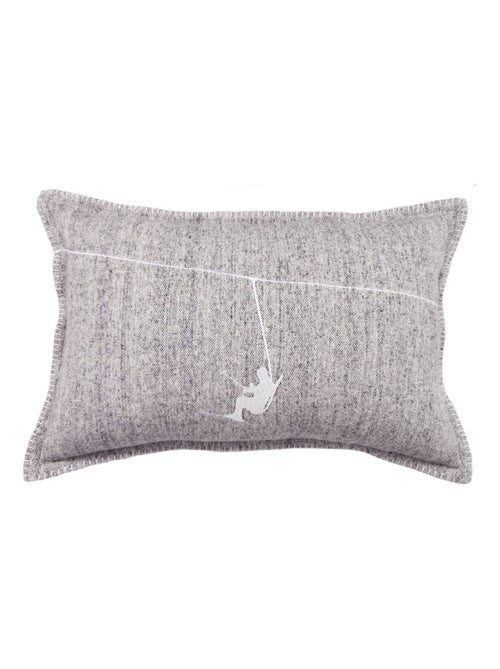 Coussin déhoussable rectangulaire brodé en flanelle HORS PISTE - Kiabi