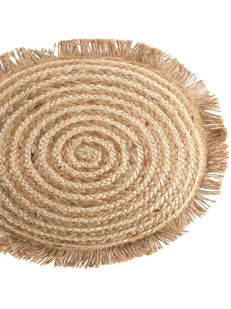 Coussin dehoussable rond jute 40 cm tournicotte Beige foncé - Kiabi