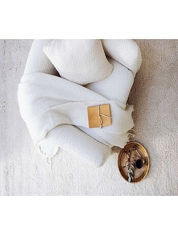 Coussin déhoussable Snowy - Bouclette unie