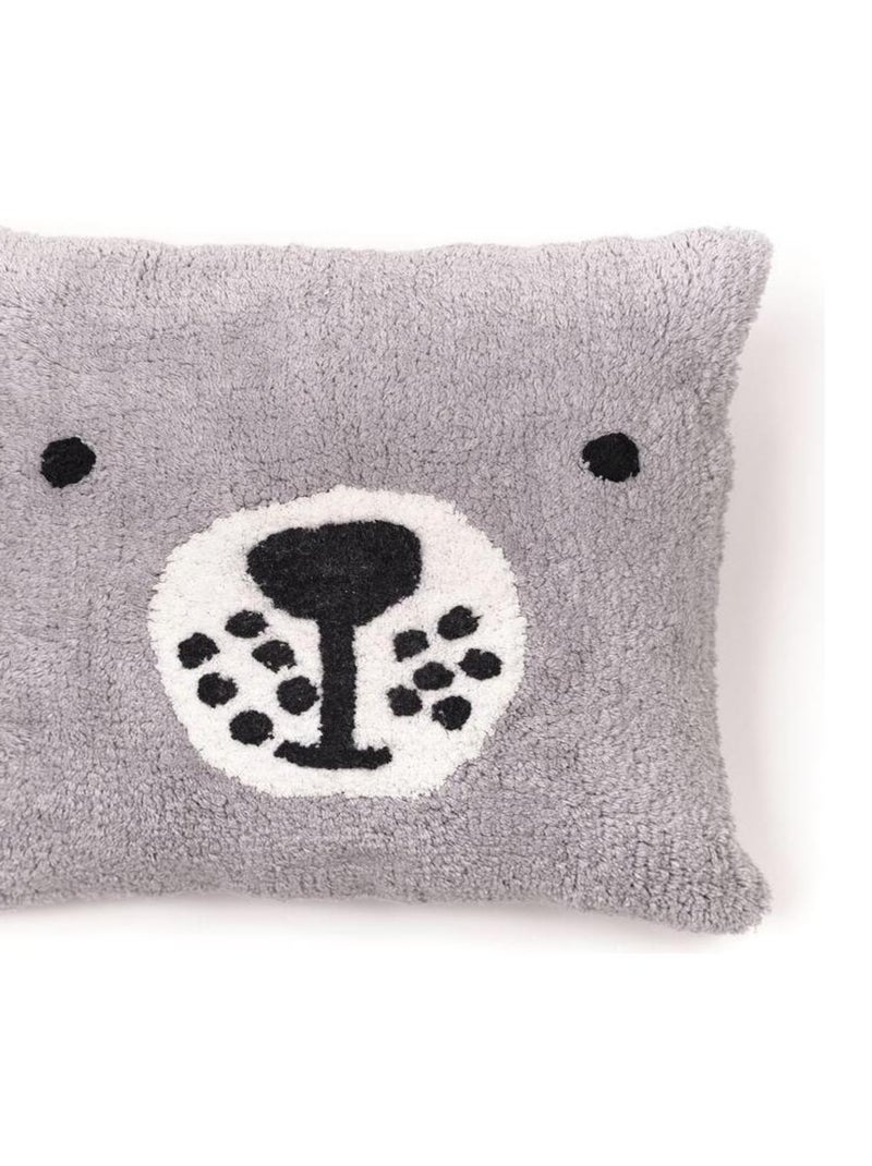 Coussin déhoussable tufté imprimé animalier coton FUNNY Blanc - Kiabi