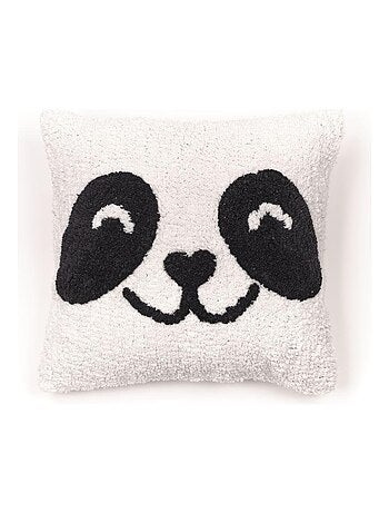 Coussin déhoussable tufté imprimé animalier coton FUNNY