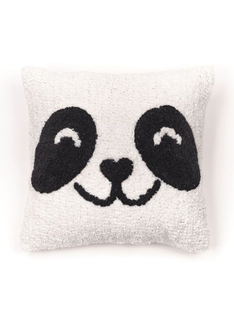 Coussin déhoussable tufté imprimé animalier coton FUNNY Blanc - Kiabi