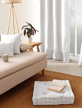 Coussin uni effet Bachette déhoussable - 40 x 40 cm