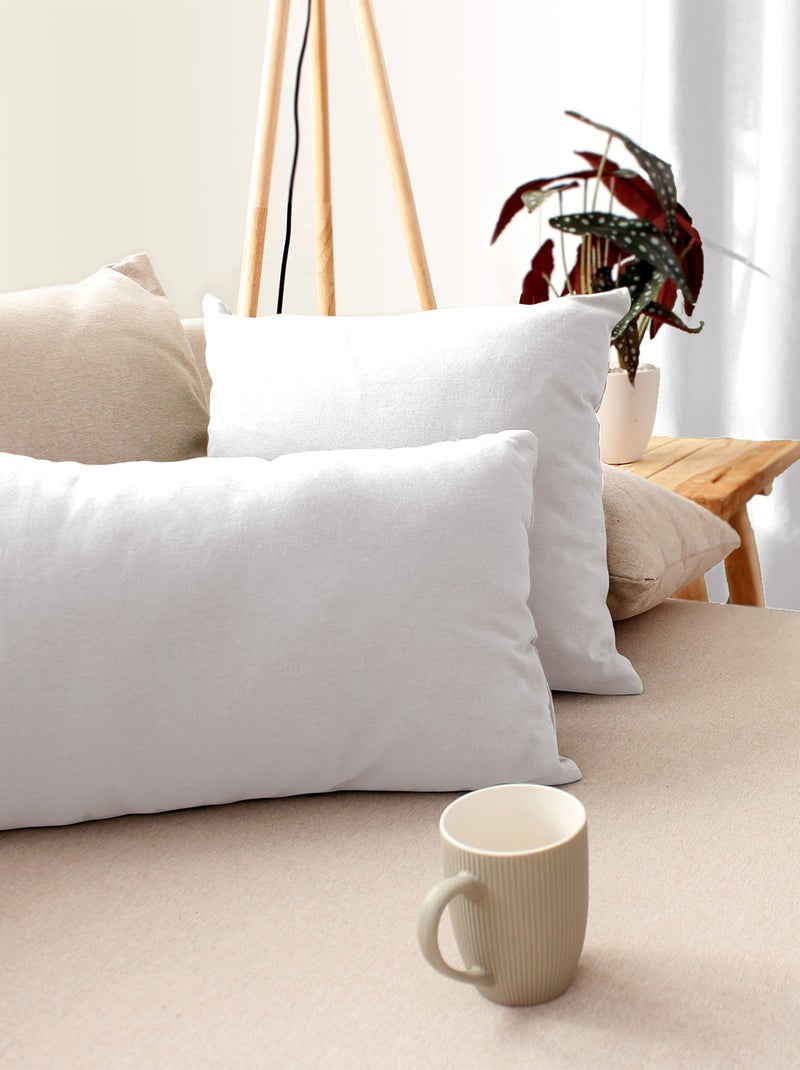 Coussin déhoussable uni en coton Blanc - Kiabi