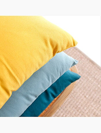 Coussin uni effet Bachette déhoussable - 40 x 40 cm