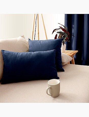 Coussin uni effet Bachette déhoussable - 40 x 40 cm