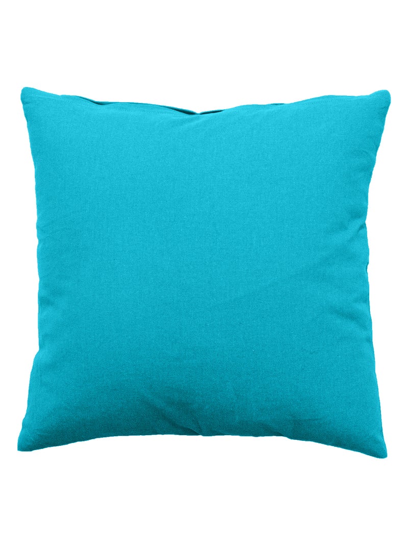 Coussin déhoussable uni en coton Bleu turquoise - Kiabi
