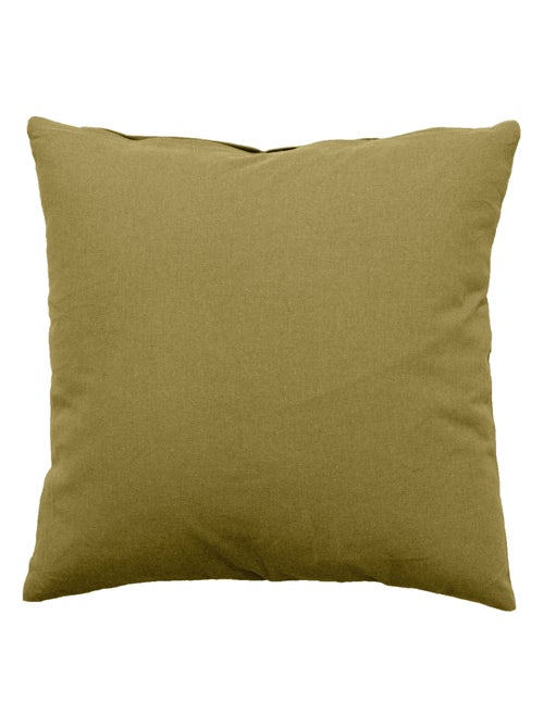 Coussin déhoussable uni en coton - Kiabi