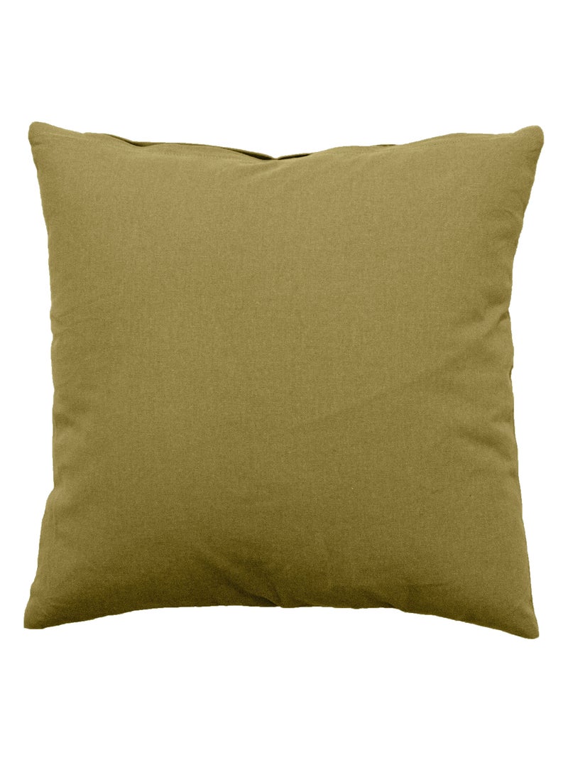 Coussin déhoussable uni en coton Bronze - Kiabi