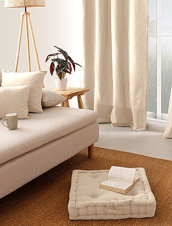 Coussin uni effet Bachette déhoussable - 40 x 40 cm