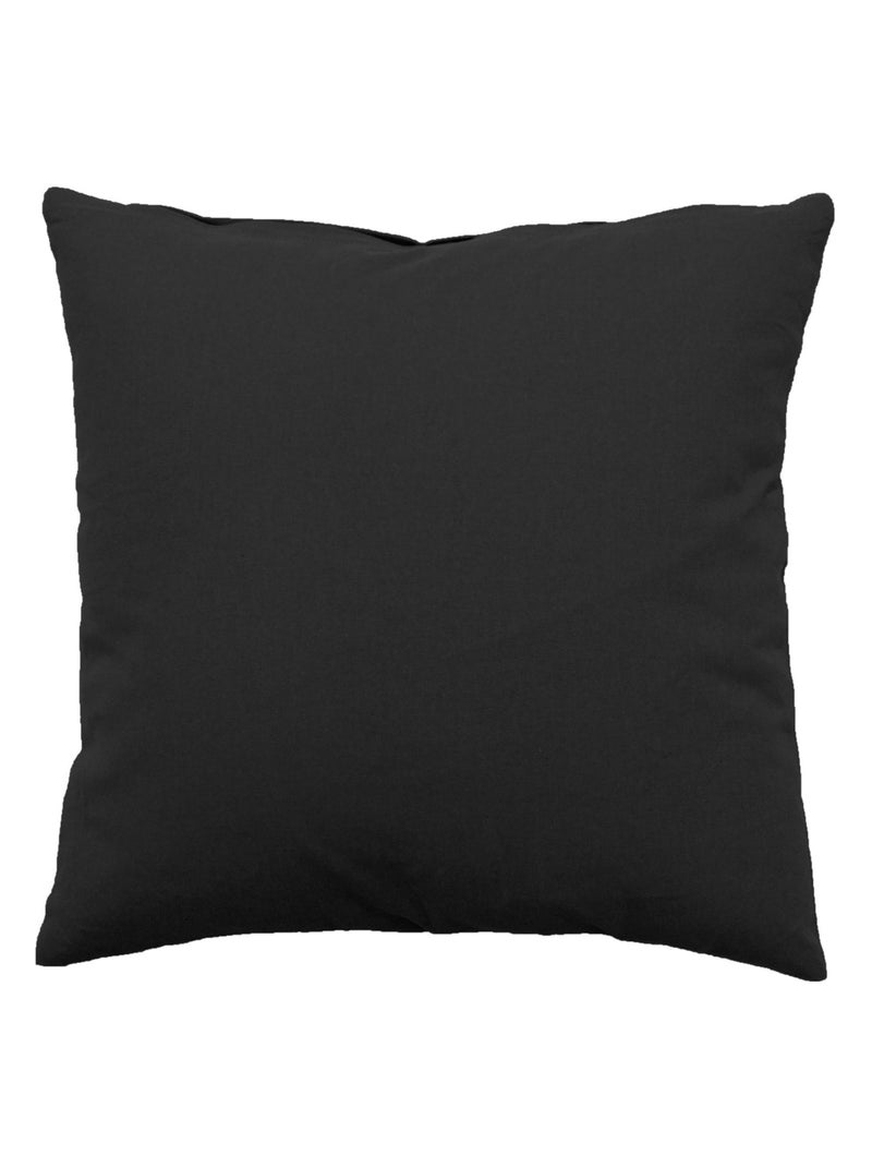Coussin déhoussable uni en coton gris anthracite - Kiabi