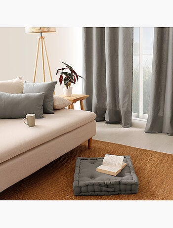 Coussin uni effet Bachette déhoussable - 40 x 40 cm