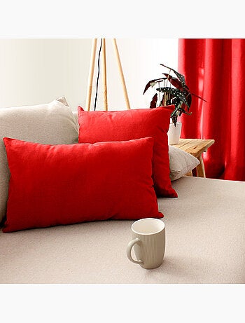 Coussin uni effet Bachette déhoussable - 40 x 40 cm