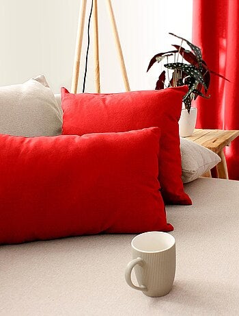 Coussin uni effet Bachette déhoussable - 40 x 40 cm