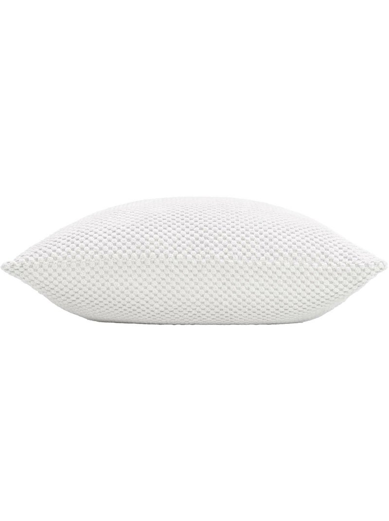 Coussin déhoussable velours relief java Blanc - Kiabi