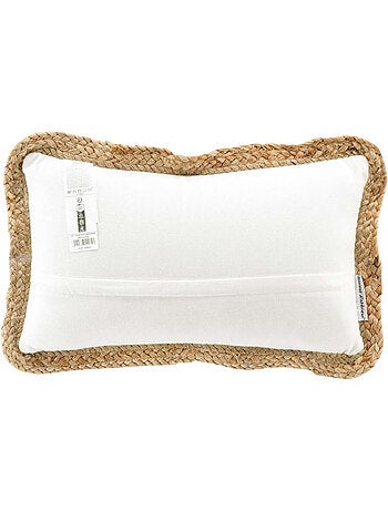 Coussin déhousssable passepoil polycoton +jute Akina