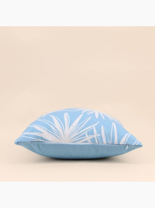 Coussin déperlant & anti-uv  fleuri bleu 40x40cm - Kiabi