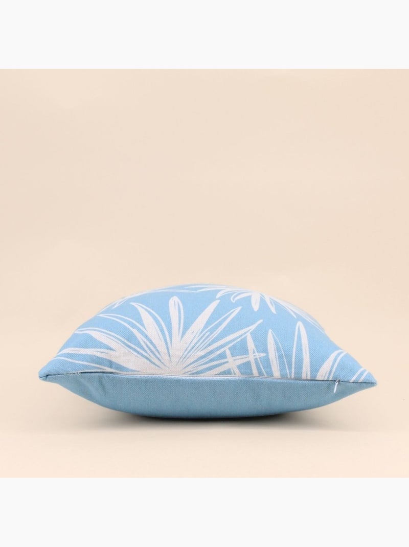 Coussin déperlant & anti-uv  fleuri bleu 40x40cm Bleu - Kiabi