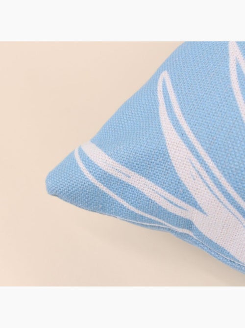 Coussin déperlant & anti-uv  fleuri bleu 40x40cm - Kiabi