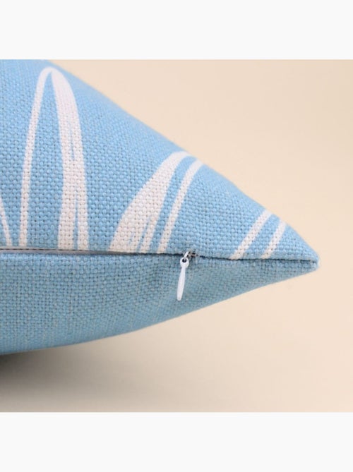 Coussin déperlant & anti-uv  fleuri bleu 40x40cm - Kiabi