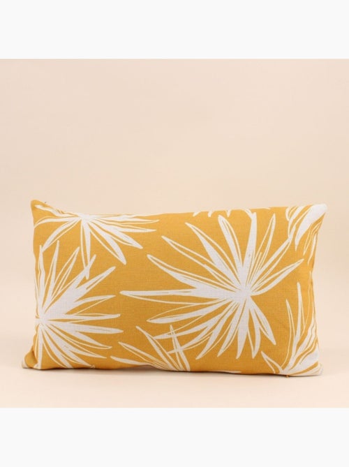 Coussin déperlant & anti uv fleuri jaune 50x30cm - Kiabi