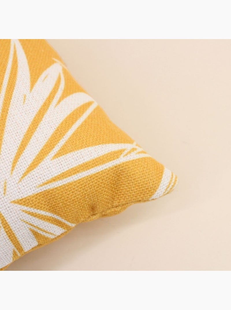 Coussin déperlant & anti uv fleuri jaune 50x30cm Jaune - Kiabi