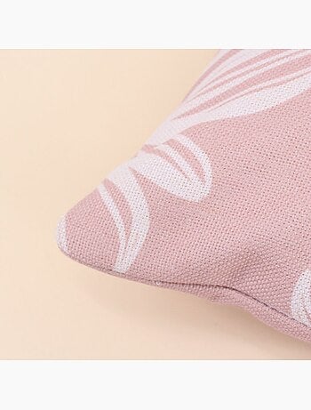 Coussin déperlant & anti-uv fleuri rose 30x50cm